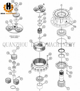 Caterpillar Excavator Spare Parts E320 320A 320b 320c 320d 320d3 320e 320f 320n Travel Reduction Gearbox Planetary Gearbox  Sun Gear And Planet Gear Sun Shaft Gear Ring  supply customized