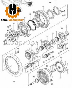 Hitachi EX270LC-5 Crawler excavator parts Planetary Gear Box Travel Reduction Gearbox export various type supply customized