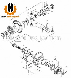 Hyundai HL760-7 Wheeled loader parts Rear Differential Assy Transmission Gear Shift export various sizes supply customized