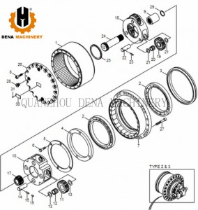 Top quality Hyundai R220LC-9S Crawler excavator spare parts Swing Ring Gear planetary carrier assembly transmission planetary gearbox