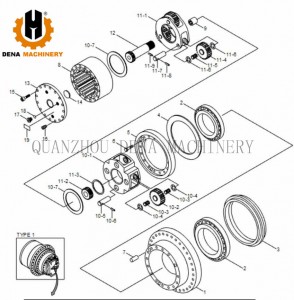 Top quality Hyundai R220LC-9S Crawler excavator spare parts Swing Ring Gear planetary carrier assembly transmission planetary gearbox