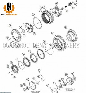 Caterpillar Excavator Spare Parts E320 320A 320b 320c 320d 320d3 320e 320f 320n Travel Reduction Gearbox Planetary Gearbox  Sun Gear And Planet Gear Sun Shaft Gear Ring  supply customized