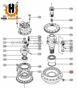 factory hot sales Hyundai R290LC-3Crawler excavator spare parts slewing ring bearing Swing Reduction Gear Box Sun Gear And Planet Gear supply customized