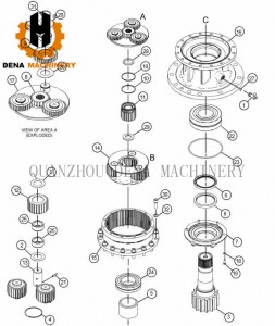 Medium-Crawler excavator spare parts CAT E323D transmission planetary gearbox Planetary Gearbox Drives planetary gear Swing gear box planetary carrier assembly