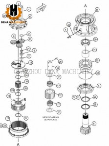 Medium-excavator CAT E324D spare parts planetary gear carrier assembly Swing Ring Gear Travel Reduction Gearbox swing shaft gear supply customized