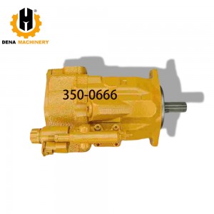 Hydraulic Piston Pump 350-0666 Hydraulic Pump Fan Moto 3500666 for 416E 422E 428E 434E Backhoe Loader Replacement